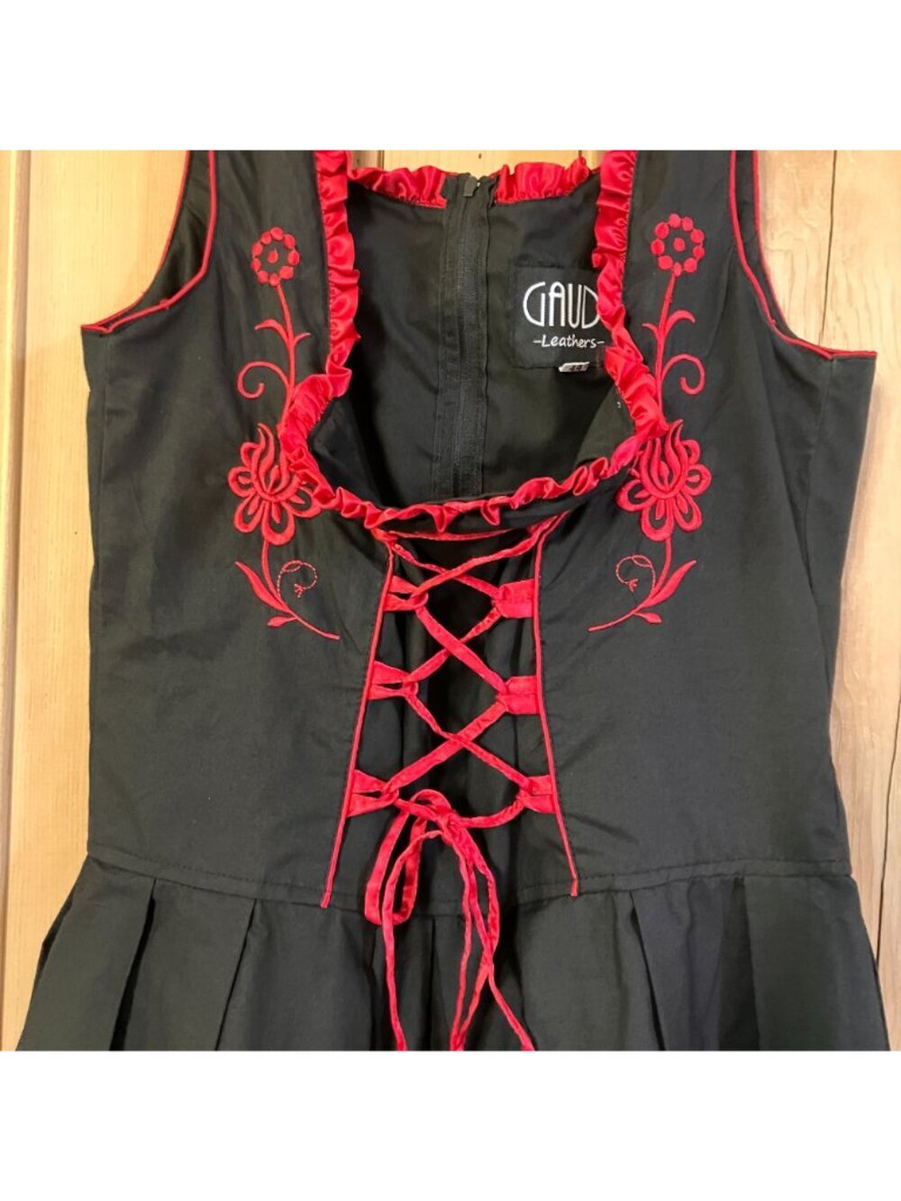 Gaudi Leathers Womens Oktoberfest German Lace Up Dress Size XL (44) Black SP EXC - Picture 3 of 12